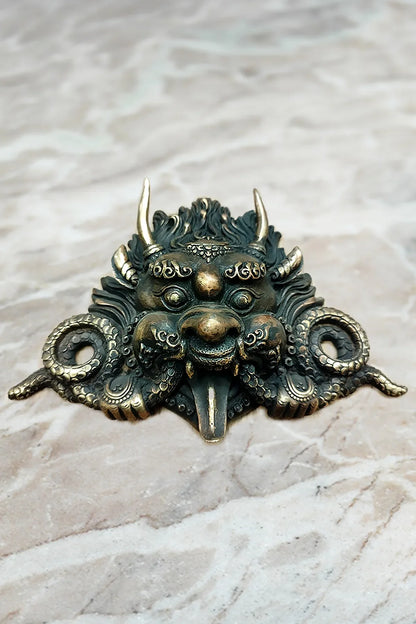 Tibetan handmade Cheppu Mask cum Wall Hanging small 8" - Vajracrafts