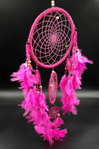 Pink Dream Catcher wall hanging home decoration unique handmade gift - Vajracrafts