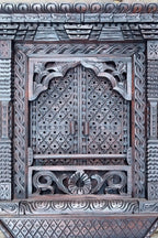 Traditional Newari Handcrafted Wooden Kumari Window - Vajracrafts