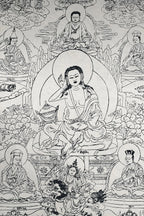All Handmade Lokta Paper Poster of Milarepa - Vajracrafts