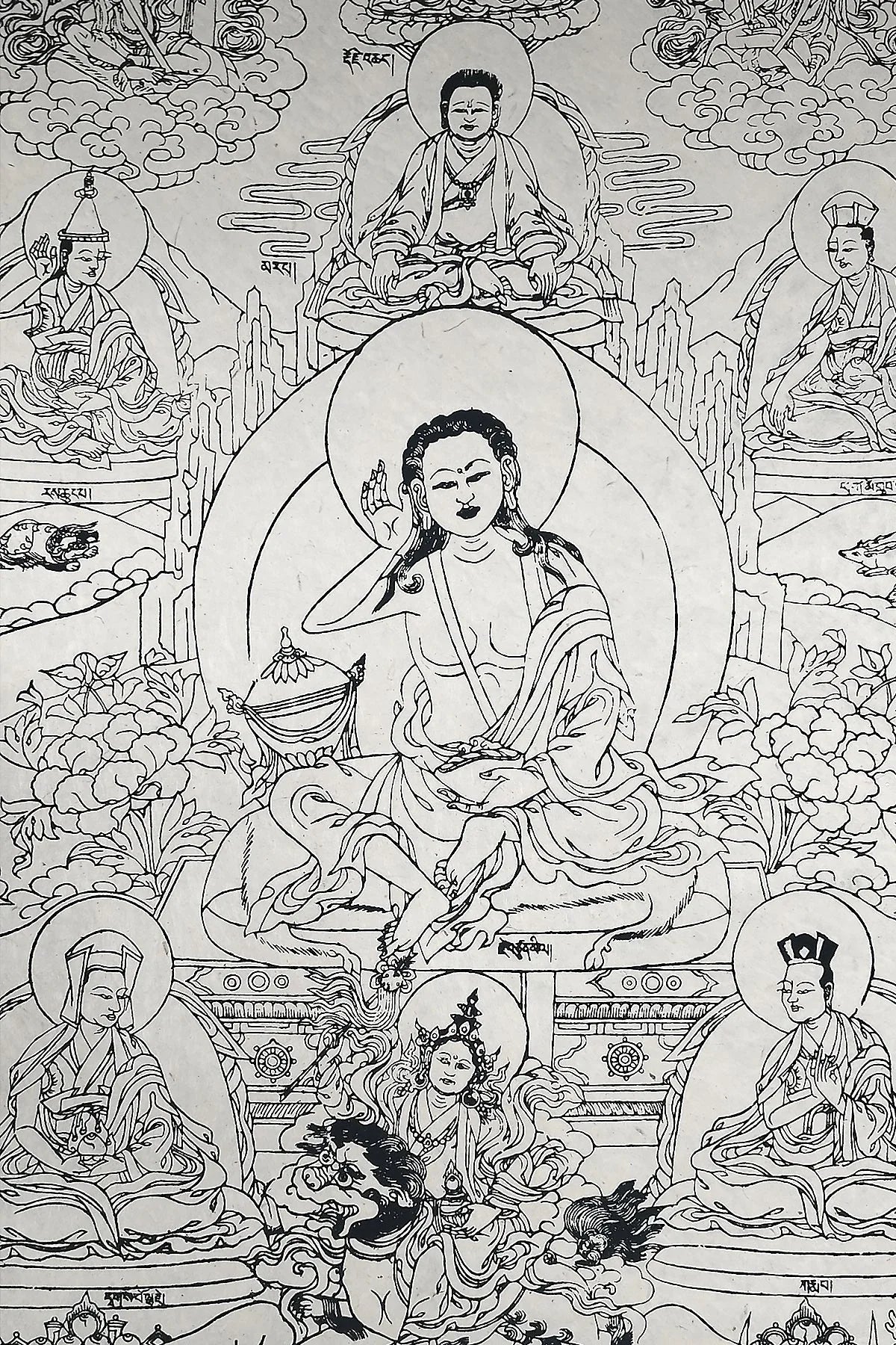 All Handmade Lokta Paper Poster of Milarepa - Vajracrafts