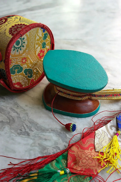 Exclusive Tibetan Buddhist Ritual Chod Drum Damaru from Boudhanath - Vajracrafts