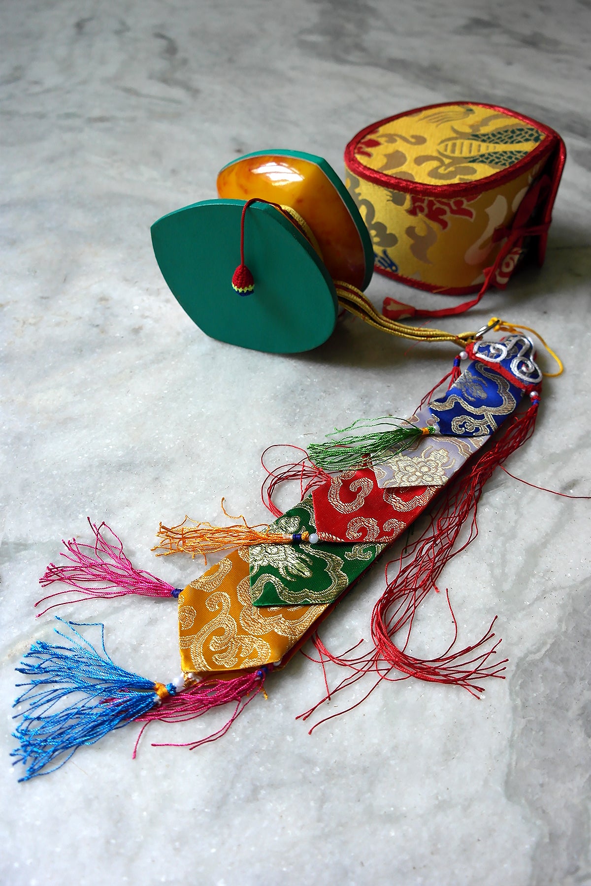 Tibetan Buddhist Ritual Chod Drum Damaru from Resin