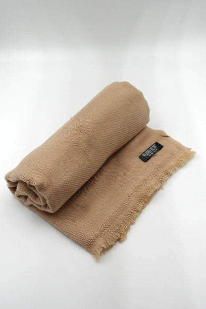 Tan Beige Color Pashmina Shawl - Vajracrafts