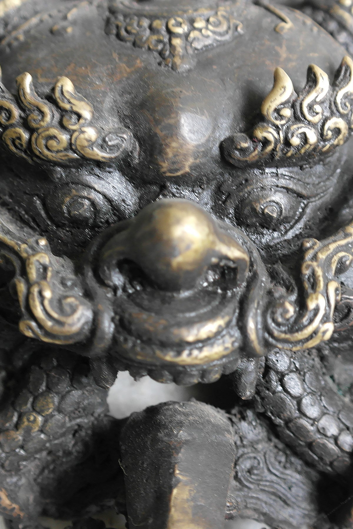 Handmade Tibetan Cheppu Wall Hanging Mask for home Decor, 11"