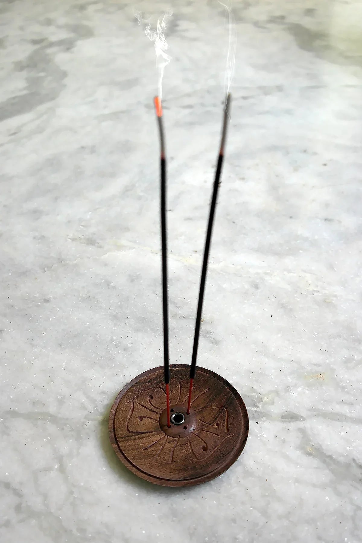 Two Petal design wooden Incense Burner - Vajracrafts
