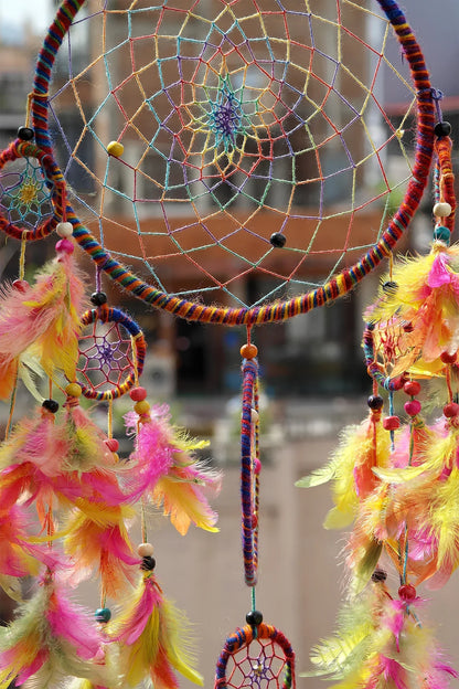 Dream Catcher wall hanging home decoration unique Colorful - Vajracrafts