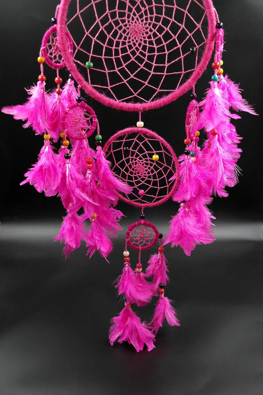 Pink Dream Catcher wall hanging home decoration unique handmade gift - Vajracrafts
