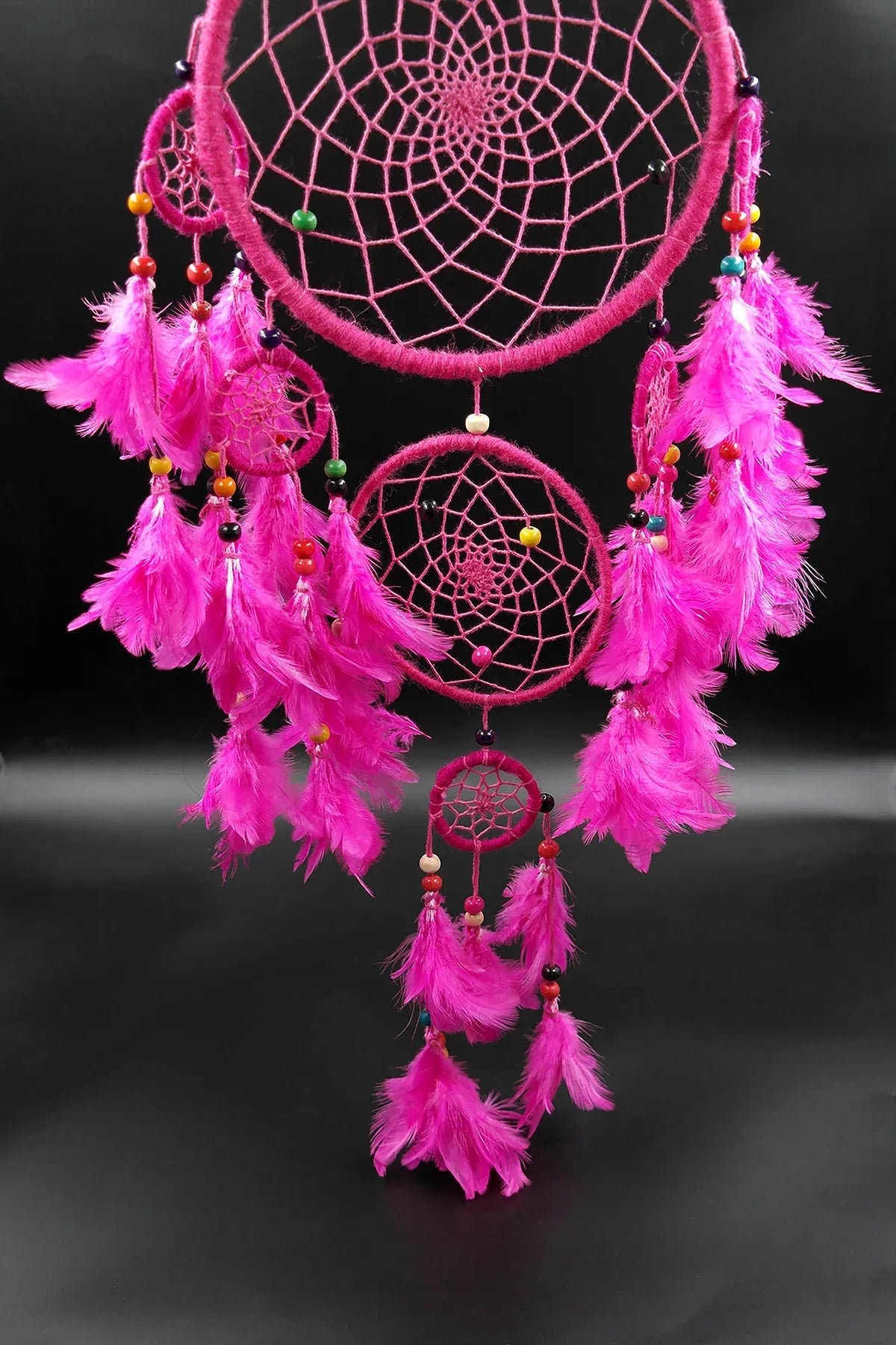 Pink Dream Catcher wall hanging home decoration unique handmade gift - Vajracrafts
