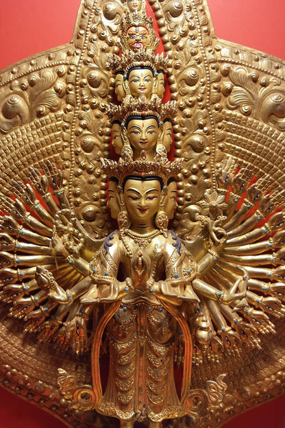Sahasar Bhuj Lokeshwor, Avalokiteshvara Statue 24" - Vajracrafts