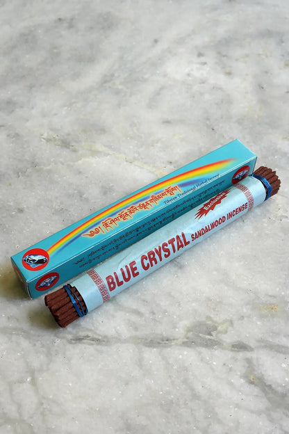 Blue Crystal Sandalwood Incense Sticks - Vajracrafts