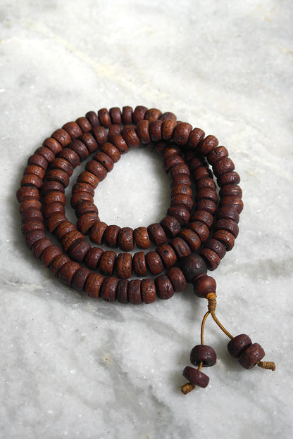 12 mm Dark Flat Bodhiseed 108 Beads Meditation Prayer Mala