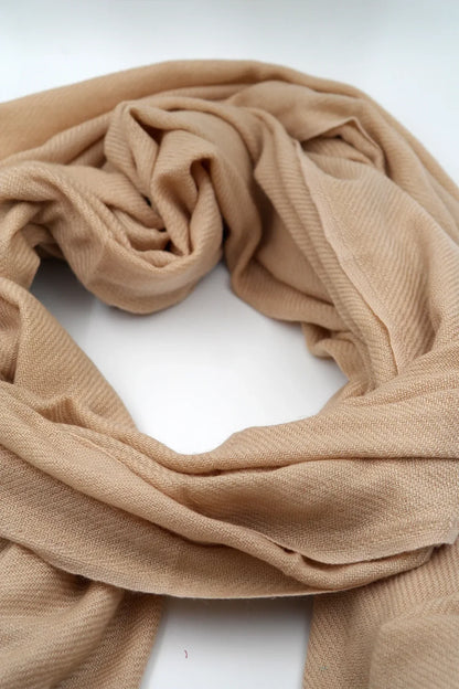 Tan Beige Color Pashmina Shawl - Vajracrafts