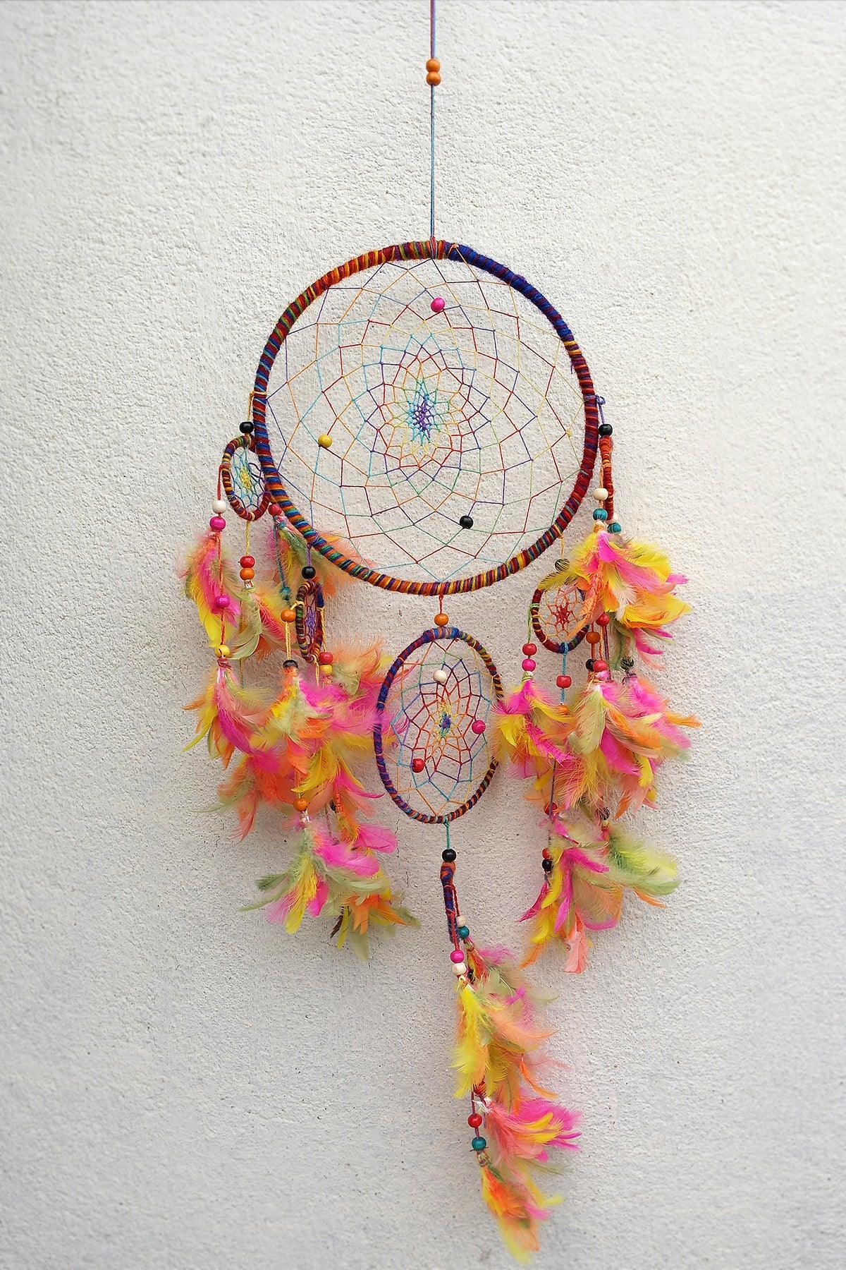 Dream Catcher wall hanging home decoration unique Colorful - Vajracrafts