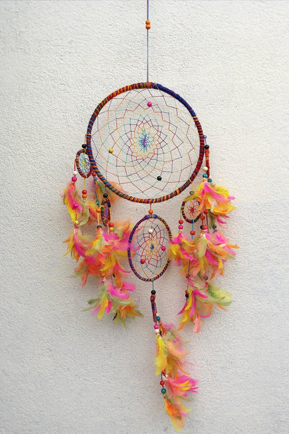 Dream Catcher wall hanging home decoration unique Colorful - Vajracrafts