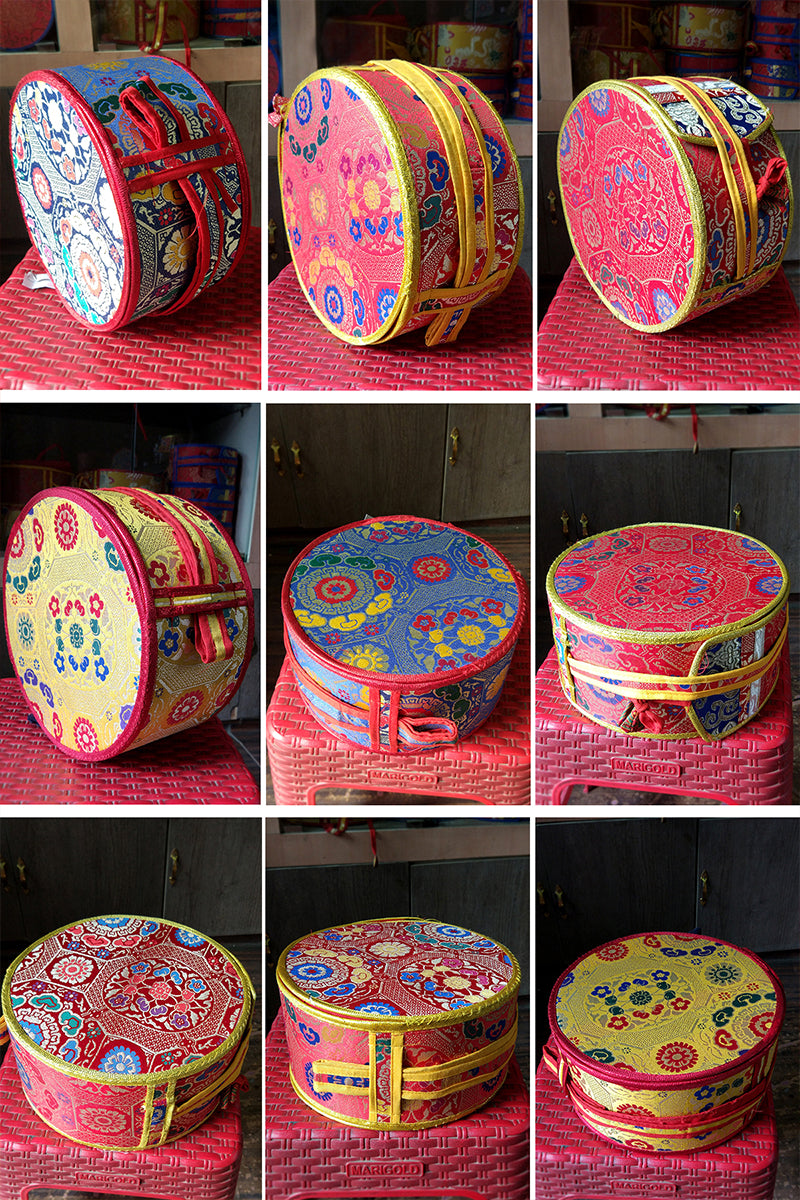 Tibetan Buddhist Handpainted Chod Drum, 9"