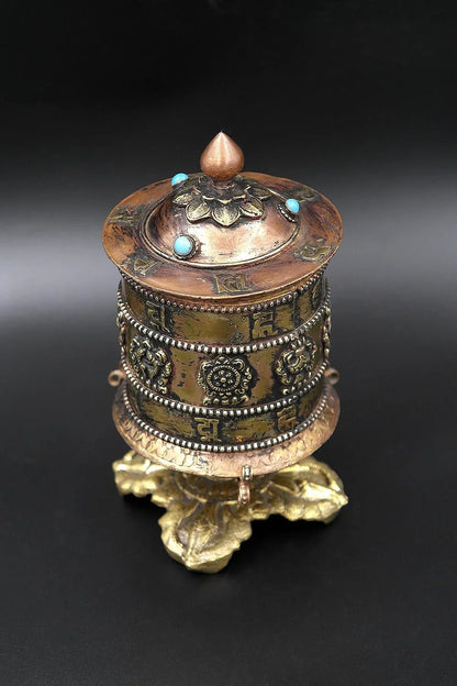 Om Mane peme hum table top Tibetan Prayer Wheel - Vajracrafts