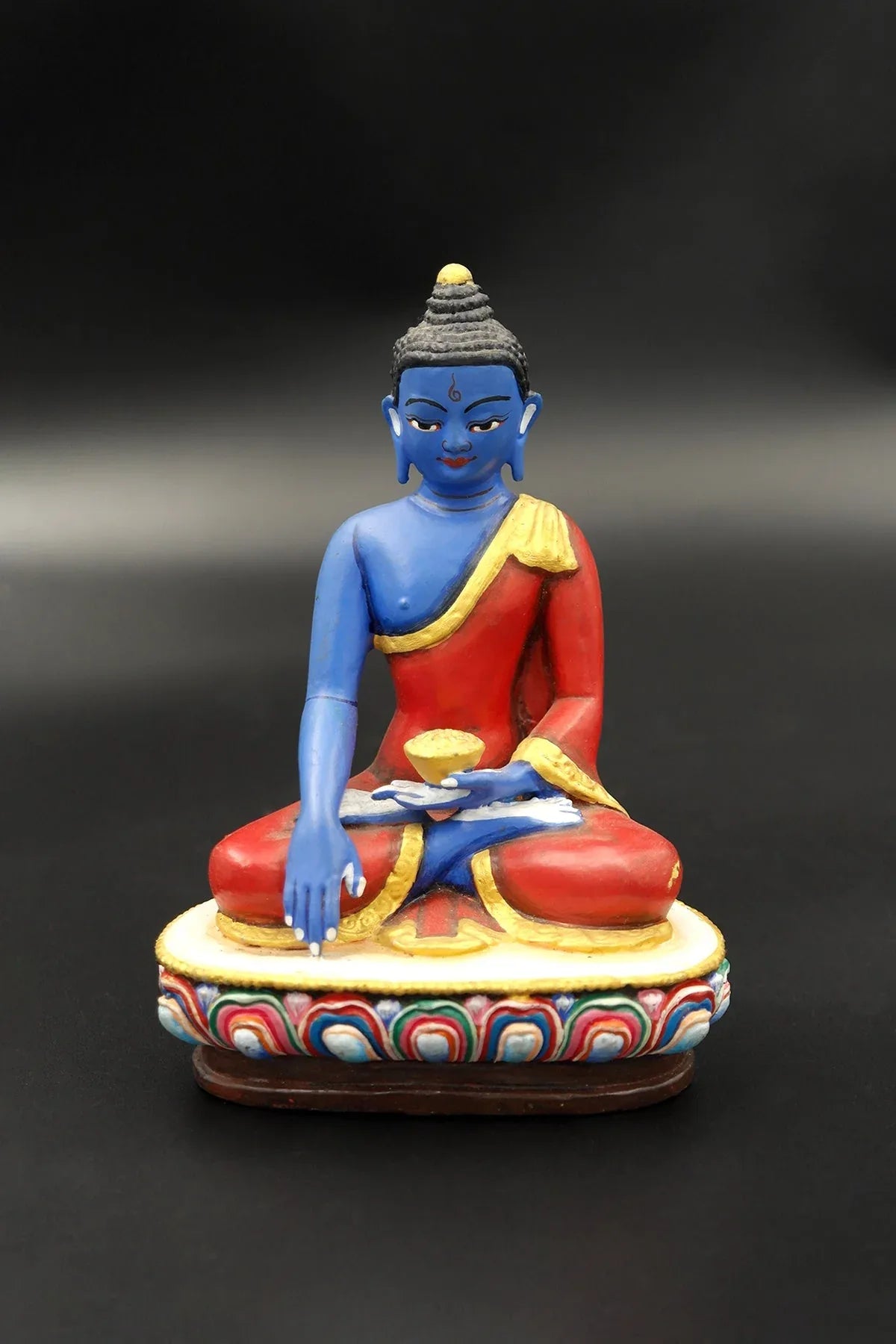Hand painted handmade Shakyamuni Buddha Statue, 6" - Vajracrafts