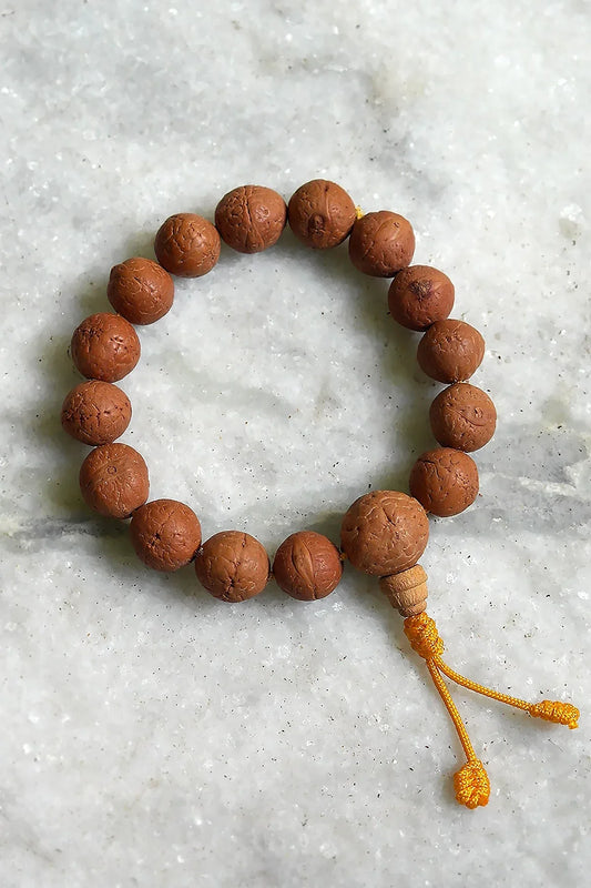 Natural Buddha Chitta Mala Bracelet, Bodhi Seed Wrist Mala, 12mm