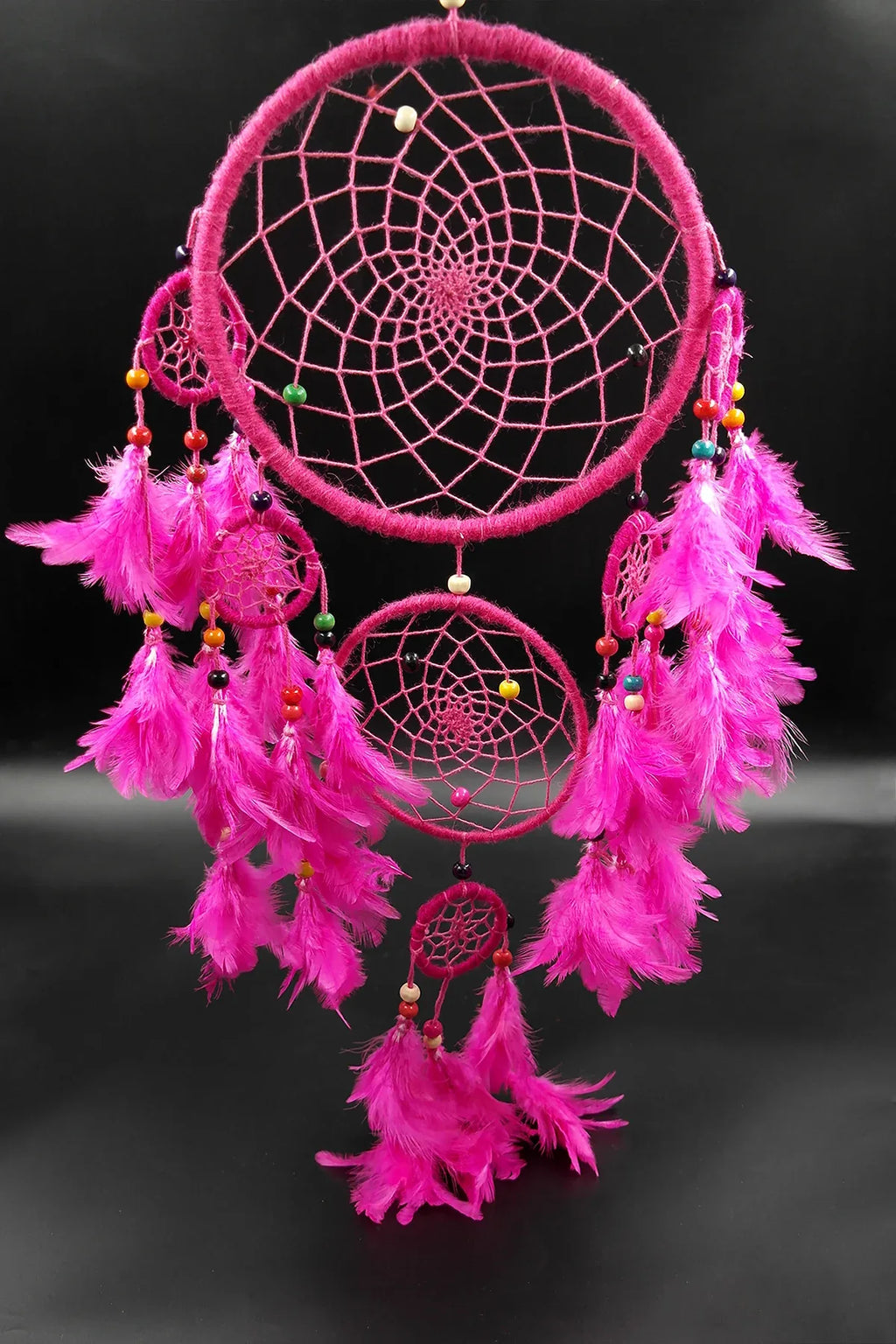 Pink Dream Catcher wall hanging home decoration unique handmade gift - Vajracrafts