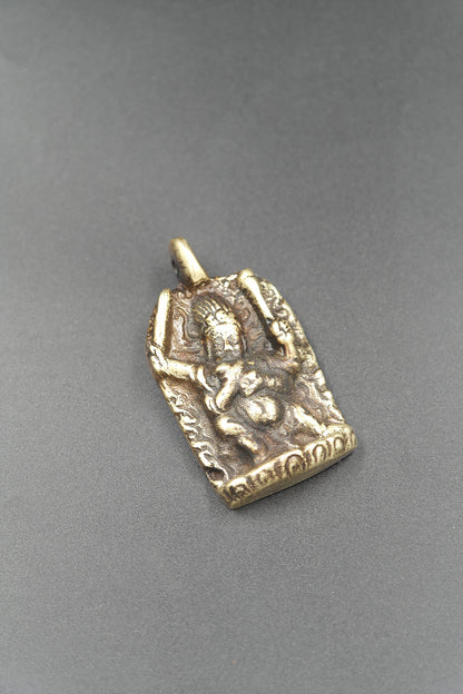 Khadga Pani Mahakala Brass Pendant | Wrathful Protector Deity of Vajrayana