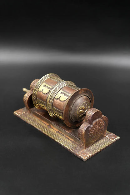 Om Mani Padme Hum Prayer Wheel with wall mount | Made in Nepal - Vajracrafts