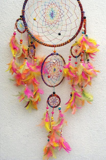 Dream Catcher wall hanging home decoration unique Colorful - Vajracrafts