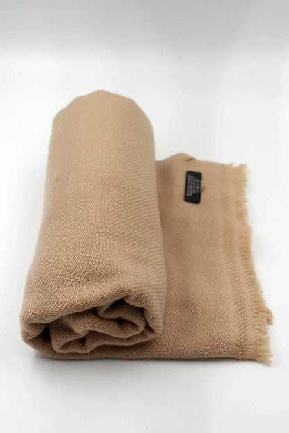 Tan Beige Color Pashmina Shawl - Vajracrafts