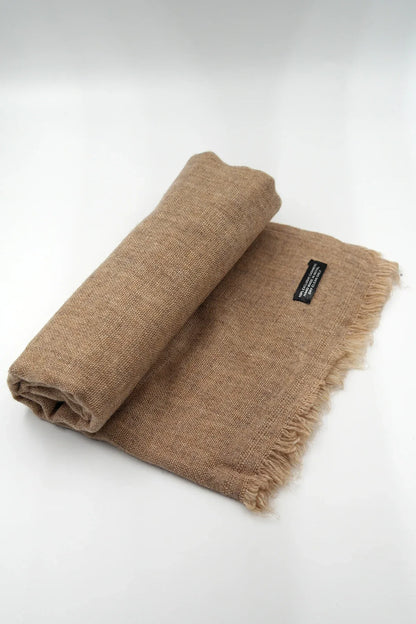 Light Brown Cashmere pashmina scarf for Women handloomed Shawl - Vajracrafts