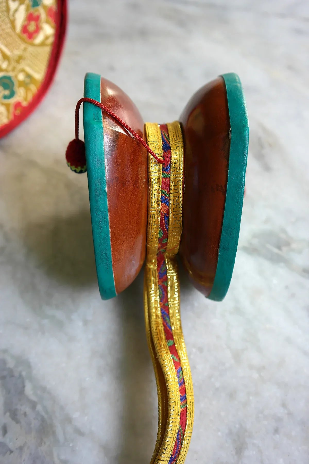 Exclusive Tibetan Buddhist Ritual Chod Drum Damaru from Boudhanath - Vajracrafts
