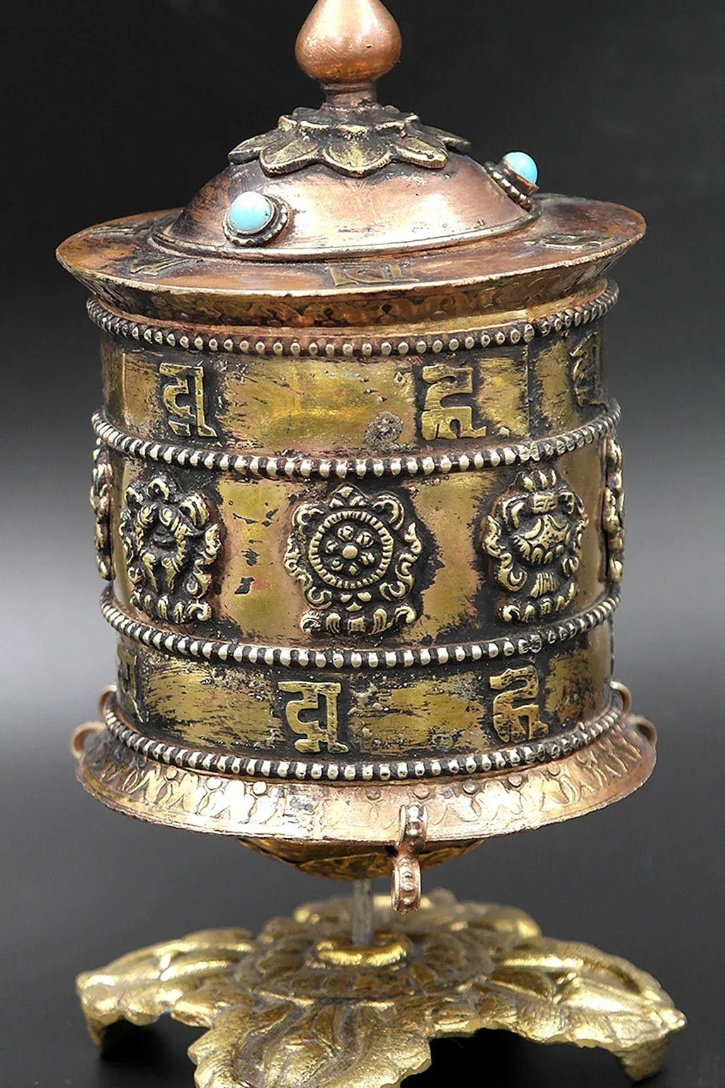 Om Mane peme hum table top Tibetan Prayer Wheel - Vajracrafts
