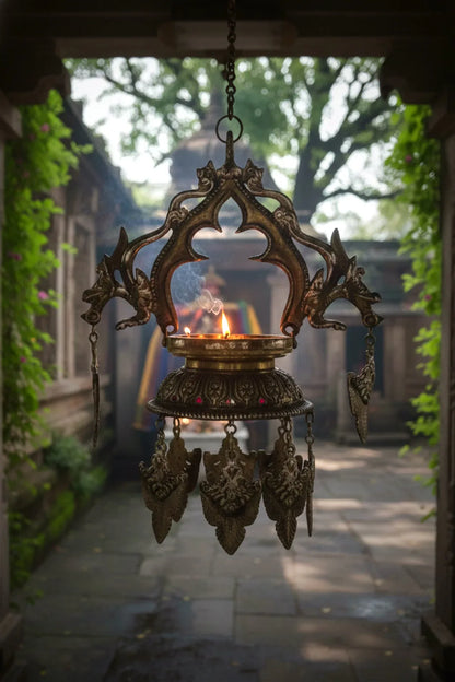 Hanging Oil Lamp From Nepal, Dalucha - Vajracrafts