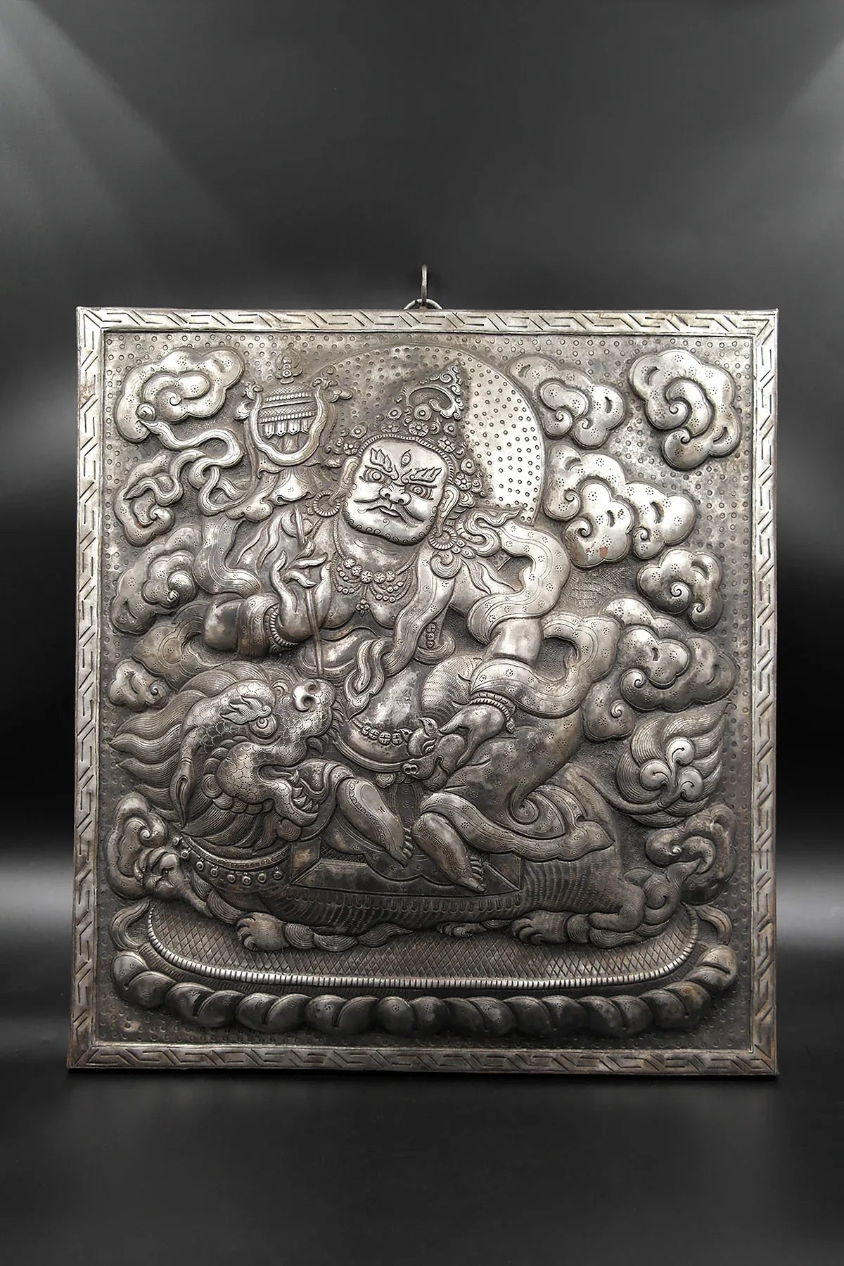 Hand Hammered Zambala wall hanging, A spell to attract good luck and wealth - Vajracrafts