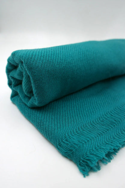 Teal Color Pure Pashmina Shawls for Women - Vajracrafts