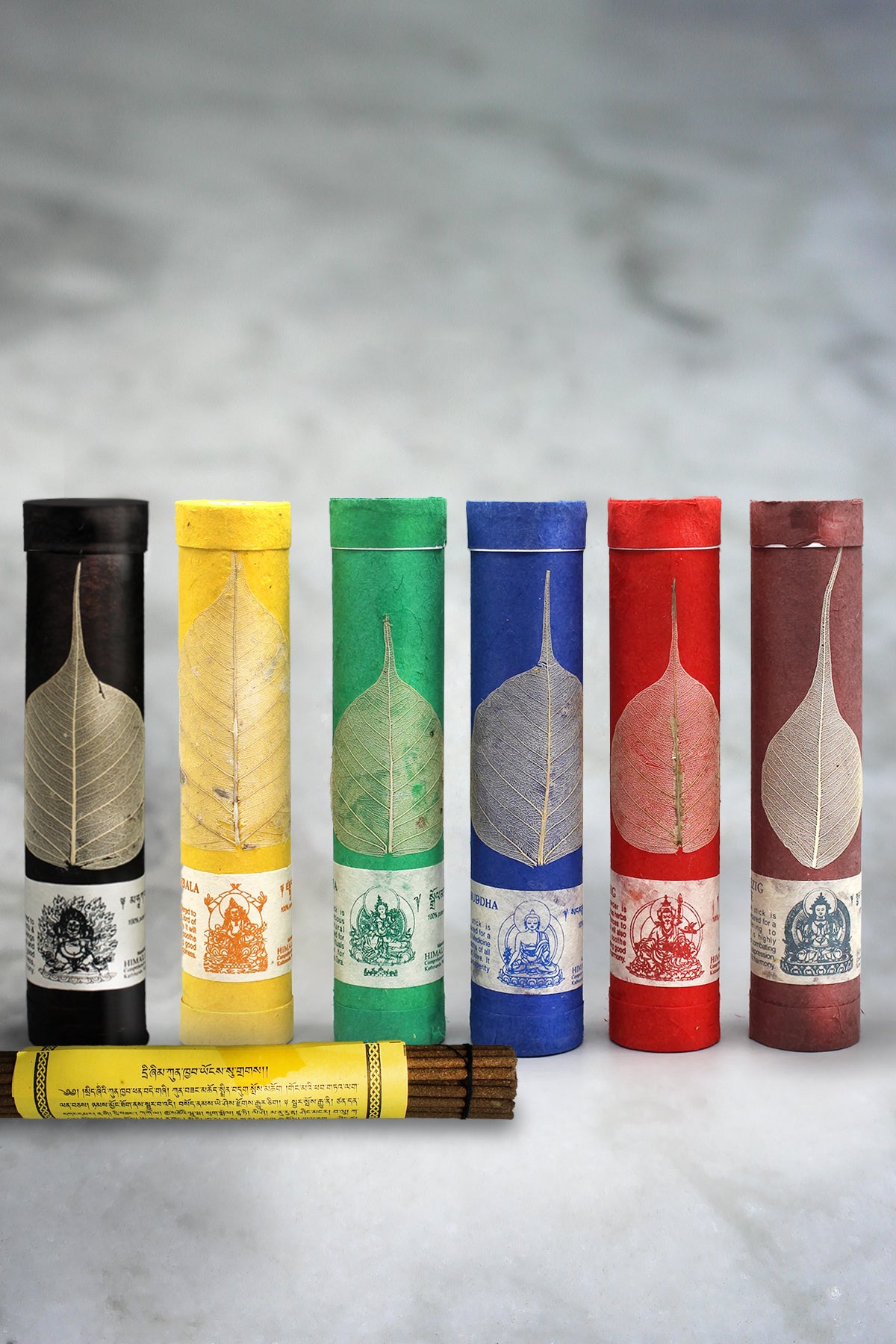 Set of 6 Tibetan Deities Bodhi Leaf Incense Gift Set