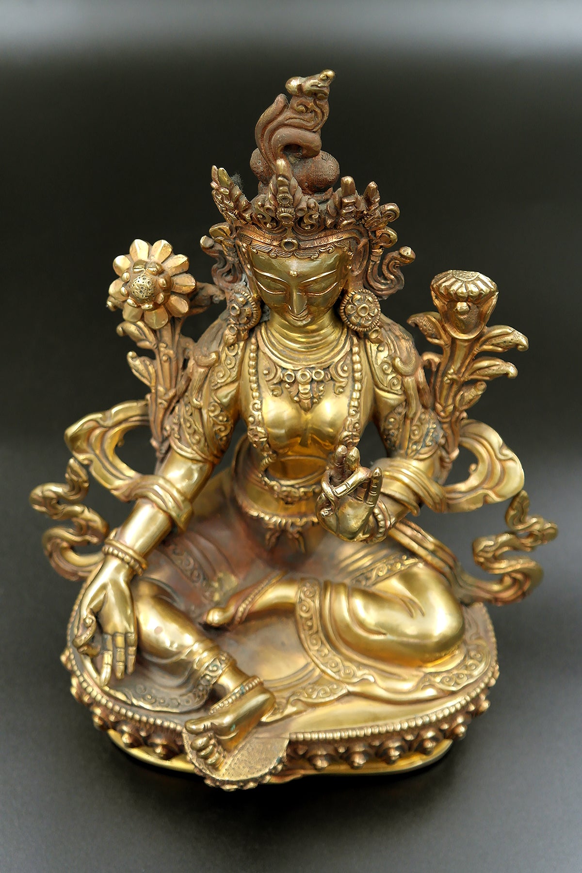 Tibetan Green Tara Statue 9" - Vajracrafts