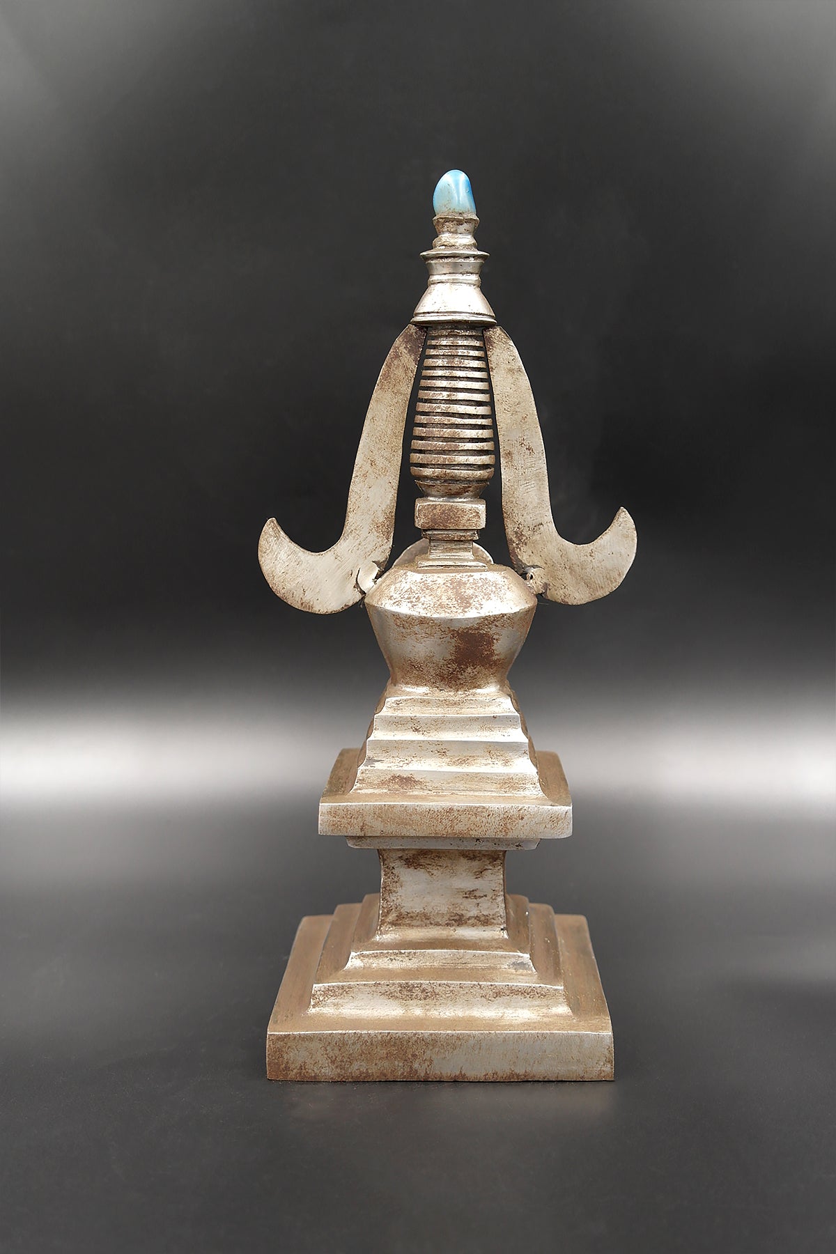 Iron Shrine Stupa for Divine Radiance and Spiritual Significance, 9"