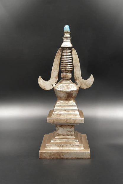 Iron Shrine Stupa for Divine Radiance and Spiritual Significance, 9" - Vajracrafts