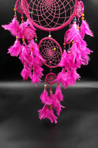 Pink Dream Catcher wall hanging home decoration unique handmade gift - Vajracrafts