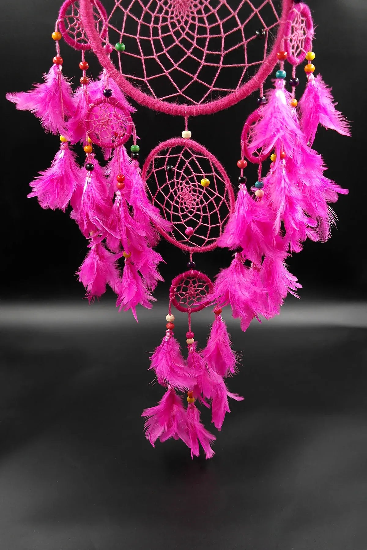 Pink Dream Catcher wall hanging home decoration unique handmade gift - Vajracrafts