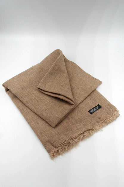 Light Brown Cashmere pashmina scarf for Women handloomed Shawl - Vajracrafts