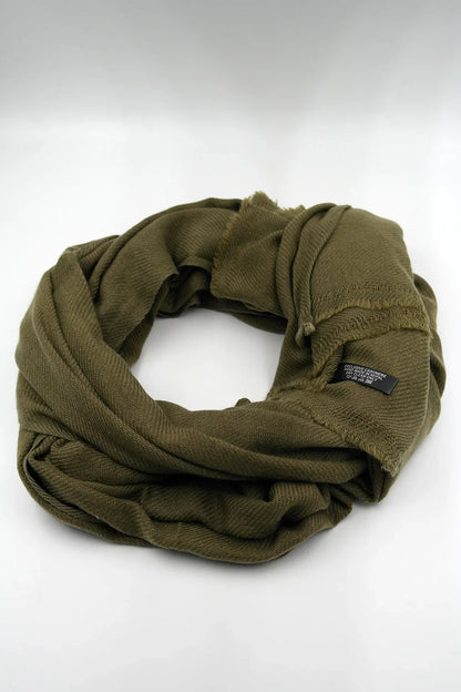 Olive Green color Pure Pashmina Shawl - Vajracrafts