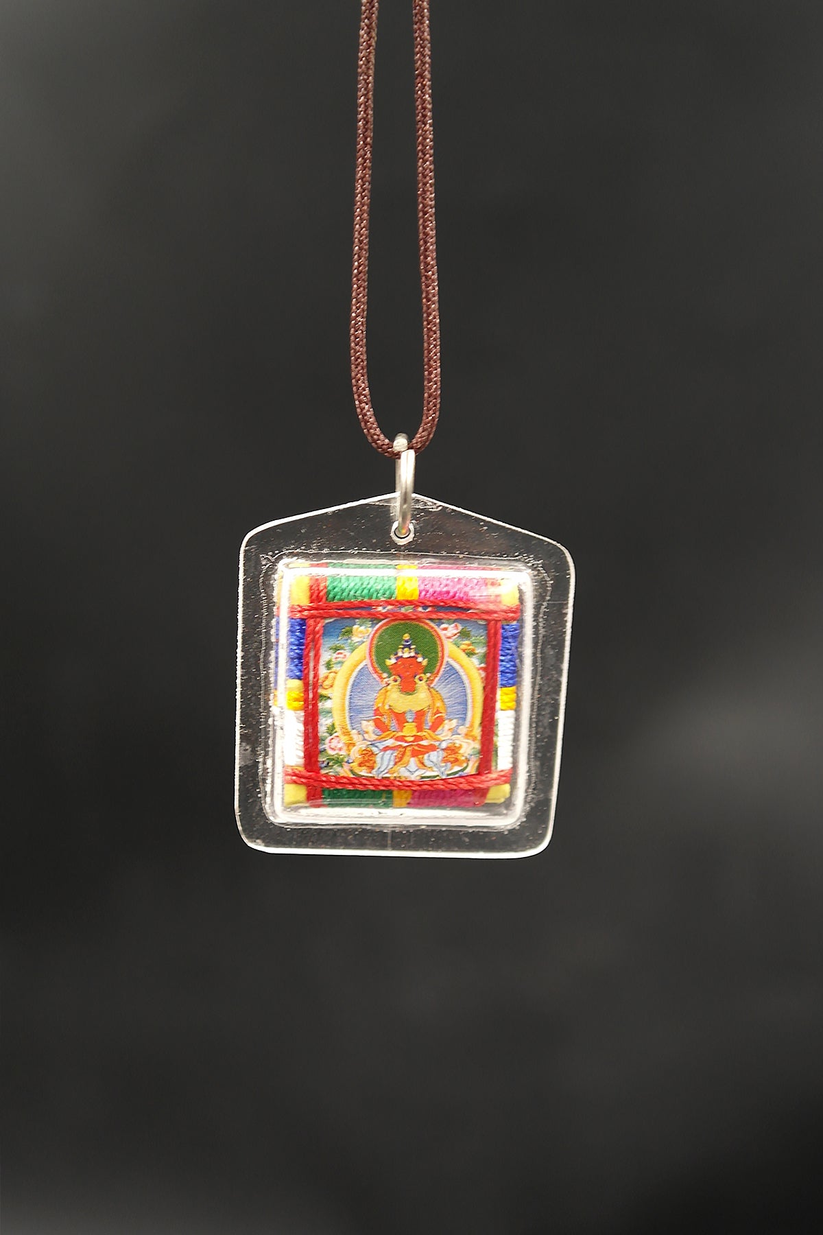 Aparimita Tibetan Mantra Amulet with Hard Plastic Cover, Amitayus Buti