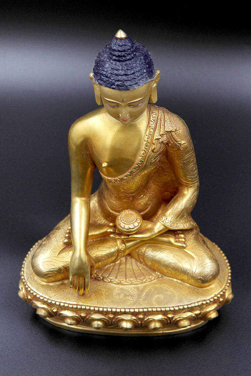 Fully Gold Plated Shakyamuni Buddha Statue, 8"