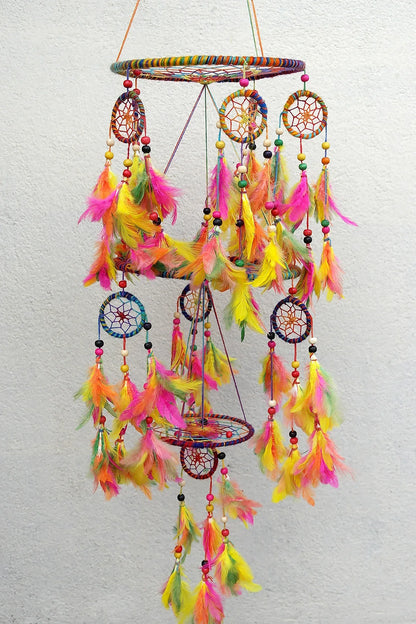 Mixed Colors Handmade Dream Catcher Feather Hanging Dreamcatcher - Vajracrafts