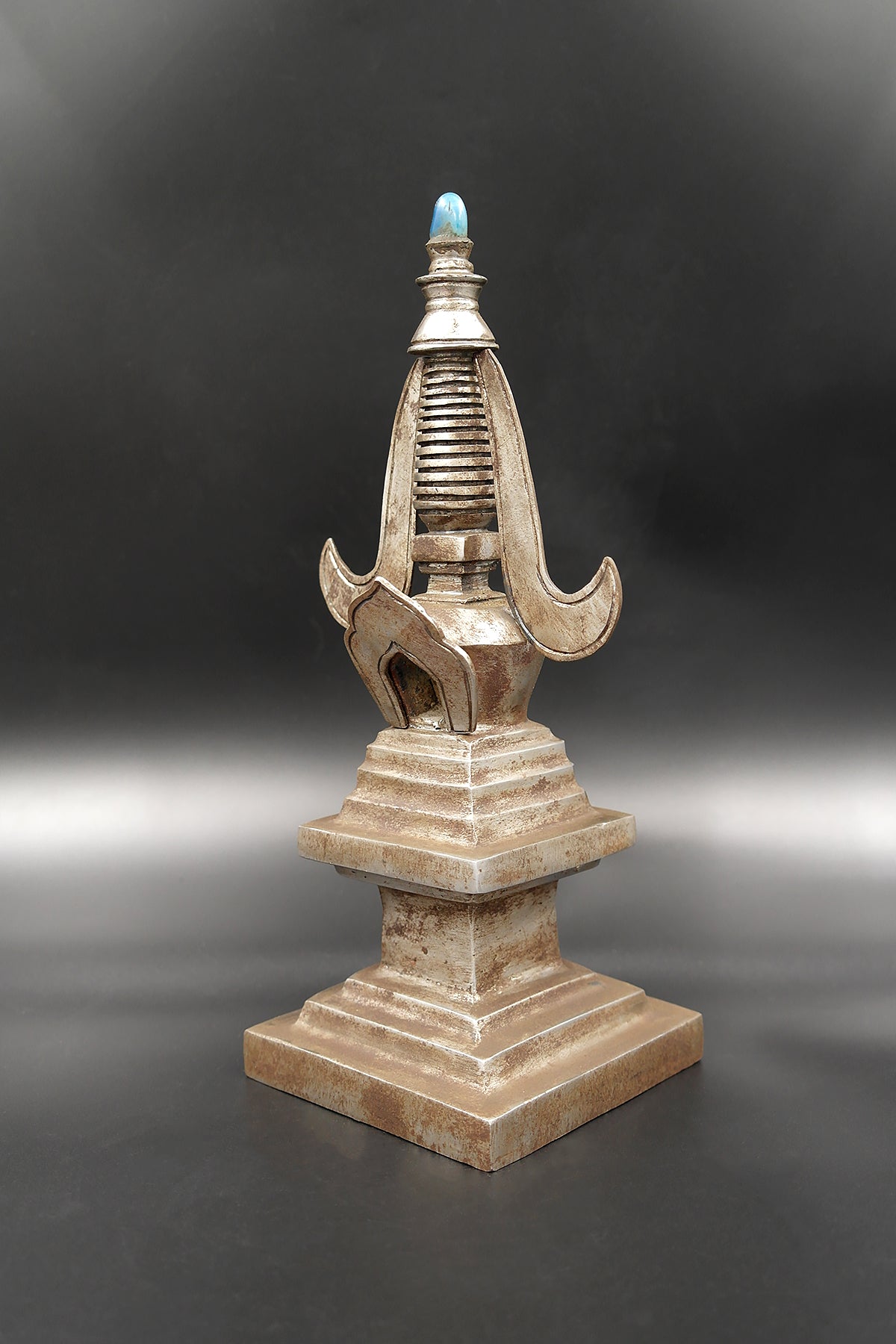 Iron Shrine Stupa for Divine Radiance and Spiritual Significance, 9"