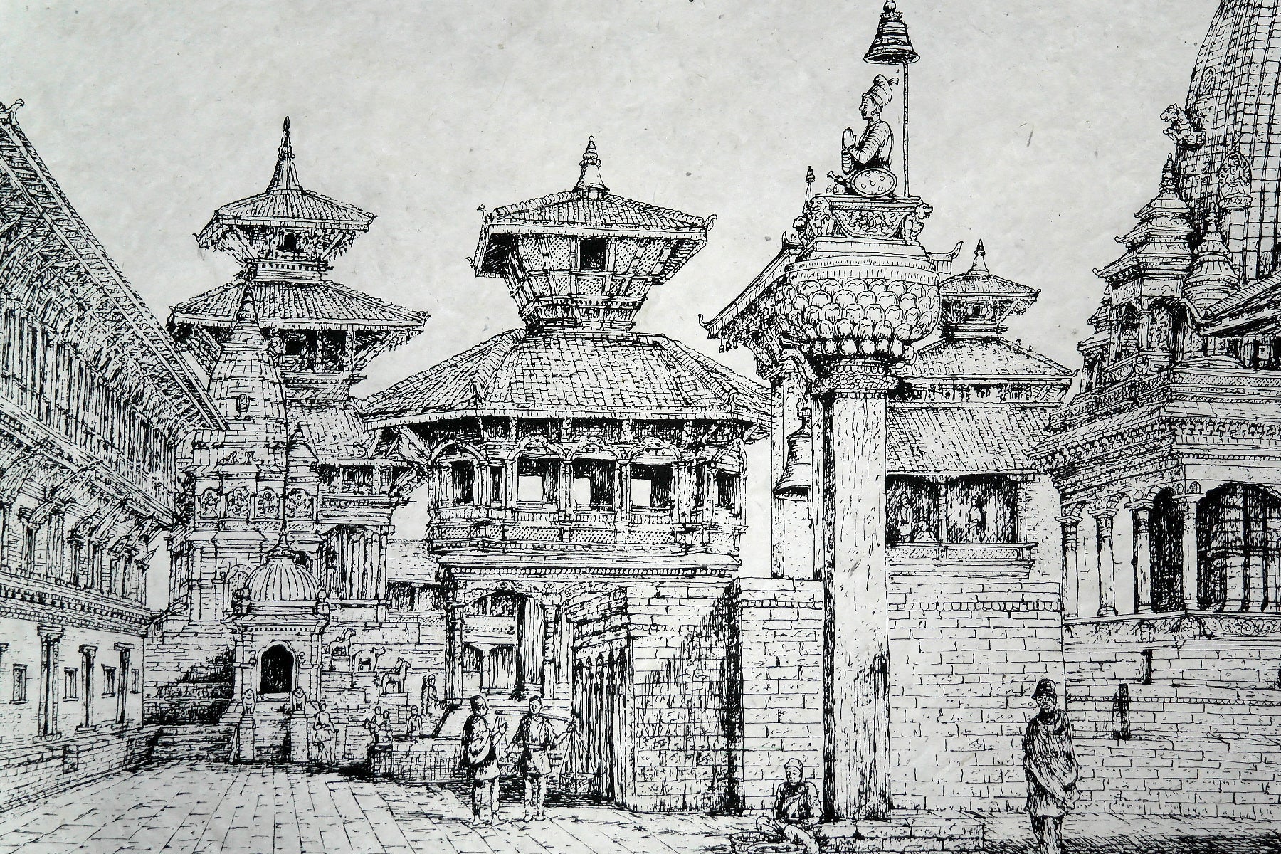 Poster of Bhaktapur Durbar Square in Lokta Paper | Vajracrafts