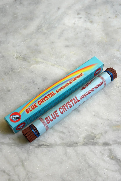 Blue Crystal Sandalwood Incense Sticks - Vajracrafts