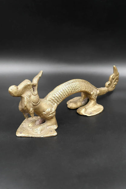 Traditional Brass Dragon Shape Antique Door Handle - Vajracrafts