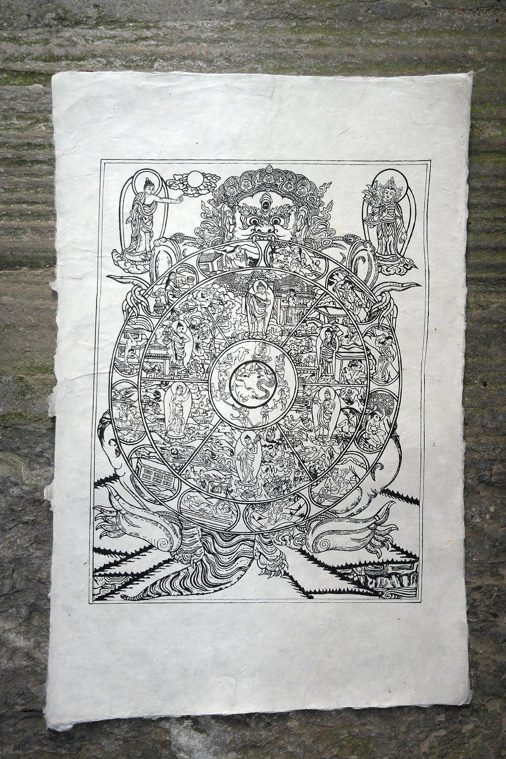 Kalachakra printed Lokta Paper Poster - Vajracrafts